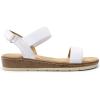 DREAM PAIRS Women’s Comfortable Dressy Cork Low Wedge Heels Cute Summer One Band Casual Flat Sandals with Adjustable Ankle Strap(White)