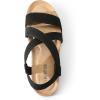 DREAM PAIRS Women’s Comfortable Low Wedge Sandals, Open Toe Slip On Strappy Flat Sandals Light-weight Summer Shoes(Black)