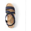 DREAM PAIRS Women’s Comfortable Low Wedge Sandals, Open Toe Slip On Strappy Flat Sandals Light-weight Summer Shoes(Blue)