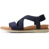 DREAM PAIRS Women’s Comfortable Low Wedge Sandals, Open Toe Slip On Strappy Flat Sandals Light-weight Summer Shoes(Blue)