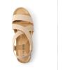 DREAM PAIRS Women’s Comfortable Low Wedge Sandals, Open Toe Slip On Strappy Flat Sandals Light-weight Summer Shoes(Nude)