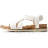 DREAM PAIRS Women’s Comfortable Low Wedge Sandals, Open Toe Slip On Strappy Flat Sandals Light-weight Summer Shoes(White)