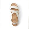 DREAM PAIRS Women’s Comfortable Low Wedge Sandals, Open Toe Slip On Strappy Flat Sandals Light-weight Summer Shoes(White)