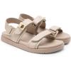 DREAM PAIRS Women’s Comfortable Open Toe Flat Sandals Fashion One Band Summer Dessy Sandals(Beige-pu)