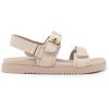 DREAM PAIRS Women’s Comfortable Open Toe Flat Sandals Fashion One Band Summer Dessy Sandals(Beige-pu)
