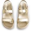 DREAM PAIRS Women’s Comfortable Open Toe Flat Sandals Fashion One Band Summer Dessy Sandals(Gold-metallic)