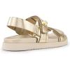 DREAM PAIRS Women’s Comfortable Open Toe Flat Sandals Fashion One Band Summer Dessy Sandals(Gold-metallic)