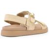 DREAM PAIRS Women’s Comfortable Open Toe Flat Sandals Fashion One Band Summer Dessy Sandals(Natural-raffia)