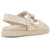 DREAM PAIRS Women’s Comfortable Open Toe Flat Sandals Fashion One Band Summer Dessy Sandals(Nude)