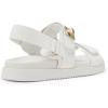DREAM PAIRS Women’s Comfortable Open Toe Flat Sandals Fashion One Band Summer Dessy Sandals(White)