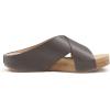 DREAM PAIRS Women’s Cork Slide Sandals Slip on Open Toe Cute Platform Criss Cross Flat Sandals for Summer(Brown/Pu)