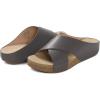 DREAM PAIRS Women’s Cork Slide Sandals Slip on Open Toe Cute Platform Criss Cross Flat Sandals for Summer(Brown/Pu)