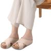 DREAM PAIRS Women’s Cork Slide Sandals Slip on Open Toe Cute Platform Criss Cross Flat Sandals for Summer(Pink/Pu)