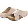 DREAM PAIRS Women’s Cork Slide Sandals Slip on Open Toe Cute Platform Criss Cross Flat Sandals for Summer(Pink/Pu)