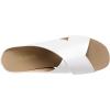 DREAM PAIRS Women’s Cork Slide Sandals Slip on Open Toe Cute Platform Criss Cross Flat Sandals for Summer(White/Pu)