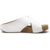 DREAM PAIRS Women’s Cork Slide Sandals Slip on Open Toe Cute Platform Criss Cross Flat Sandals for Summer(White/Pu)