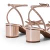 DREAM PAIRS Women’s Double Bowknots Crystal Sandals Low Chunky Heels Clear Slingback Dress Shoes for Wedding Bridal Party(Champagne)