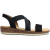 DREAM PAIRS Women’s Dressy Slip on Elastic Ankle Strap Summer Wedge Heels Low Wedge Cork Beach Sandals for Women Casual Vacation(Black-suede)