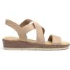 DREAM PAIRS Women’s Dressy Slip on Elastic Ankle Strap Summer Wedge Heels Low Wedge Cork Beach Sandals for Women Casual Vacation(Nude)