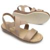DREAM PAIRS Women’s Dressy Slip on Elastic Ankle Strap Summer Wedge Heels Low Wedge Cork Beach Sandals for Women Casual Vacation(Nude)