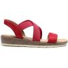 DREAM PAIRS Women’s Dressy Slip on Elastic Ankle Strap Summer Wedge Heels Low Wedge Cork Beach Sandals for Women Casual Vacation(Red)