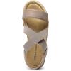 DREAM PAIRS Women’s Dressy Slip on Elastic Ankle Strap Summer Wedge Heels Low Wedge Cork Beach Sandals for Women Casual Vacation(Taupe)
