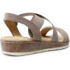 DREAM PAIRS Women’s Dressy Slip on Elastic Ankle Strap Summer Wedge Heels Low Wedge Cork Beach Sandals for Women Casual Vacation(Taupe)