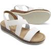 DREAM PAIRS Women’s Dressy Slip on Elastic Ankle Strap Summer Wedge Heels Low Wedge Cork Beach Sandals for Women Casual Vacation(White)