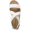 DREAM PAIRS Women’s Dressy Slip on Elastic Ankle Strap Summer Wedge Heels Low Wedge Cork Beach Sandals for Women Casual Vacation(White)