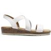 DREAM PAIRS Women’s Dressy Slip on Elastic Ankle Strap Summer Wedge Heels Low Wedge Cork Beach Sandals for Women Casual Vacation(White)