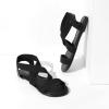 DREAM PAIRS Women’s Elastic Ankle Strap Flat Sandals Summer Dressy Shoes Cute Strappy Gladiator Sandals(All Black-elastic)