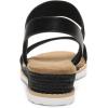 DREAM PAIRS Womens Espadrilles Ankle Stretch Elastic Strap Open Toe Wedges Flats Sandals(Black)