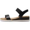 DREAM PAIRS Womens Espadrilles Ankle Stretch Elastic Strap Open Toe Wedges Flats Sandals(Black)