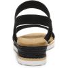 DREAM PAIRS Womens Espadrilles Ankle Stretch Elastic Strap Open Toe Wedges Flats Sandals(Black-suede)