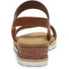 DREAM PAIRS Womens Espadrilles Ankle Stretch Elastic Strap Open Toe Wedges Flats Sandals(Brown)