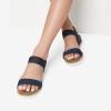DREAM PAIRS Womens Espadrilles Ankle Stretch Elastic Strap Open Toe Wedges Flats Sandals(Navy-suede)