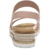 DREAM PAIRS Womens Espadrilles Ankle Stretch Elastic Strap Open Toe Wedges Flats Sandals(Nude/Pink)
