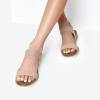 DREAM PAIRS Womens Espadrilles Ankle Stretch Elastic Strap Open Toe Wedges Flats Sandals(Nude/Pink)