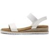 DREAM PAIRS Womens Espadrilles Ankle Stretch Elastic Strap Open Toe Wedges Flats Sandals(White)