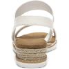 DREAM PAIRS Womens Espadrilles Ankle Stretch Elastic Strap Open Toe Wedges Flats Sandals(White)