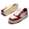 DREAM PAIRS Women’s Fashion Walking Skateboard Court Sneakers Comfortable Low-Top Lace-Up Non-Slip Retro Vintage Casual Classic Athletic Shoes(White/Red)