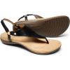 DREAM PAIRS Women’s Flat Sandals Arch Support Orthopedic Comfortable Soft Cushion Summer T-Strap Walking Thong Sandals(Black)