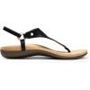 DREAM PAIRS Women’s Flat Sandals Arch Support Orthopedic Comfortable Soft Cushion Summer T-Strap Walking Thong Sandals(Black)