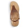 DREAM PAIRS Women’s Flat Sandals Arch Support Orthopedic Comfortable Soft Cushion Summer T-Strap Walking Thong Sandals(Brown)