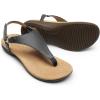 DREAM PAIRS Women’s Flat Sandals Arch Support Orthopedic Comfortable Soft Cushion Summer T-Strap Walking Thong Sandals(Grey-pu)