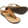 DREAM PAIRS Women’s Flat Sandals Arch Support Orthopedic Comfortable Soft Cushion Summer T-Strap Walking Thong Sandals(Tan-pu)