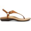 DREAM PAIRS Women’s Flat Sandals Arch Support Orthopedic Comfortable Soft Cushion Summer T-Strap Walking Thong Sandals(Tan-pu)