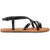 DREAM PAIRS Women’s Flat Sandals Strappy Dressy Comfortable Ankle Strap Casual Summer Thong Sandals for Beach(Black)