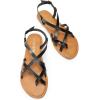 DREAM PAIRS Women’s Flat Sandals Strappy Dressy Comfortable Ankle Strap Casual Summer Thong Sandals for Beach(Black)
