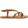 DREAM PAIRS Women’s Flat Sandals Strappy Dressy Comfortable Ankle Strap Casual Summer Thong Sandals for Beach(Brown)